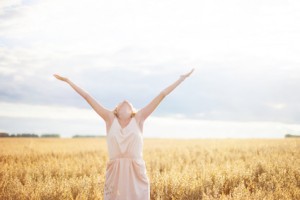 Cute woman in the field